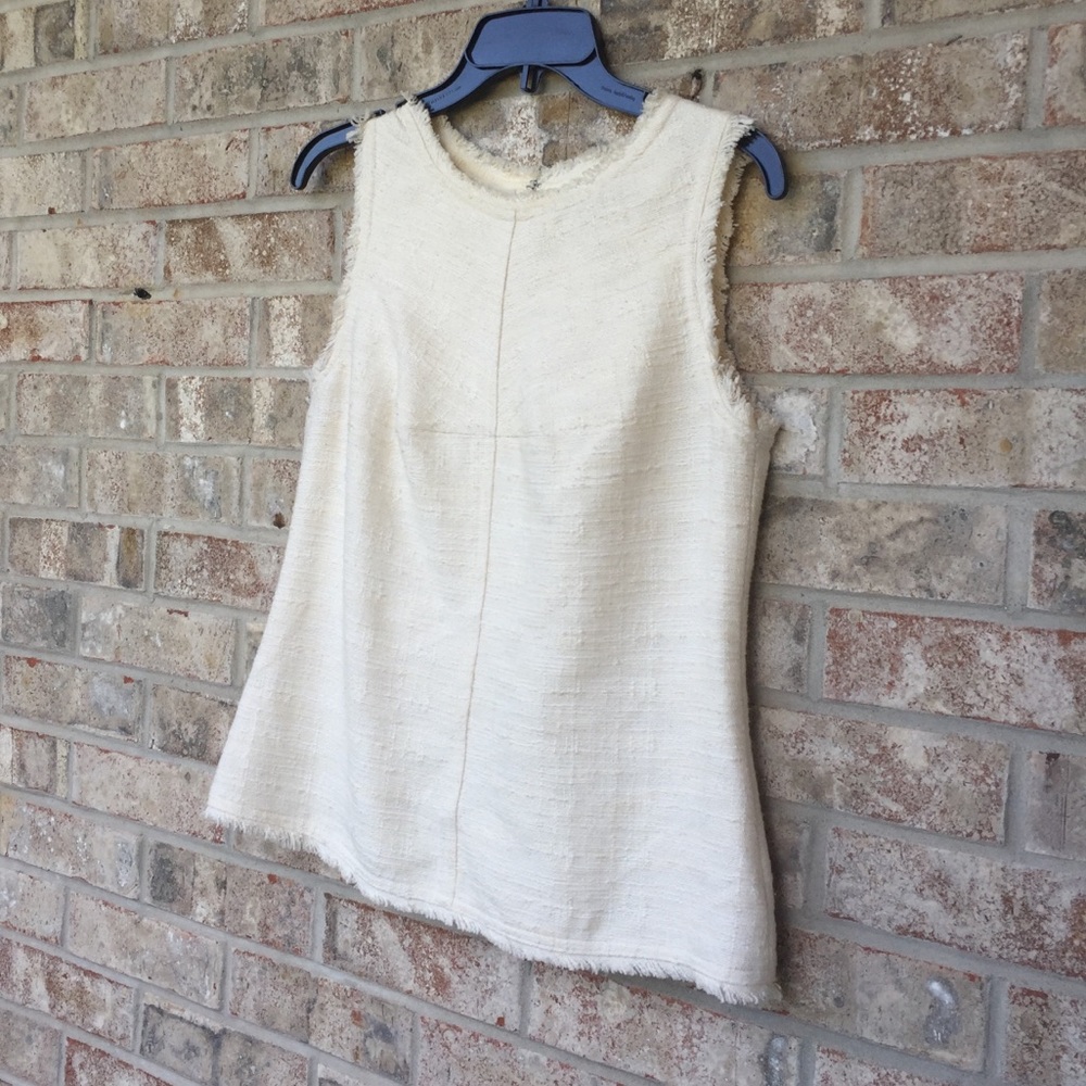 Banana Republic Tweed Fringe Top